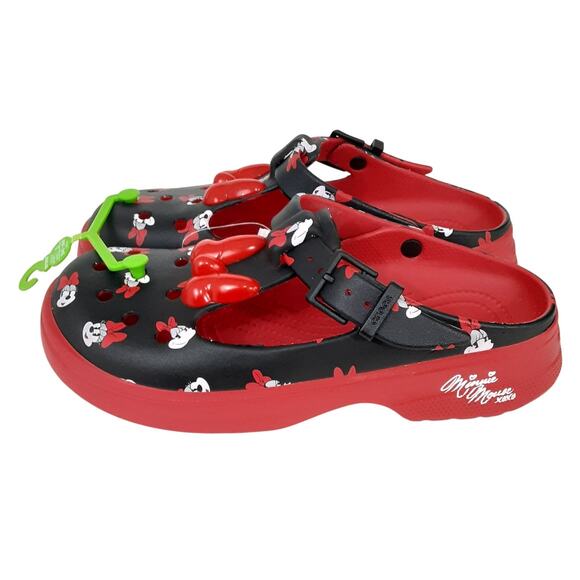Crocs Disney Minnie Mouse Mary Janes Red Womens 9 Platform Slip On Chunky NWT - Picture 3 of 10
